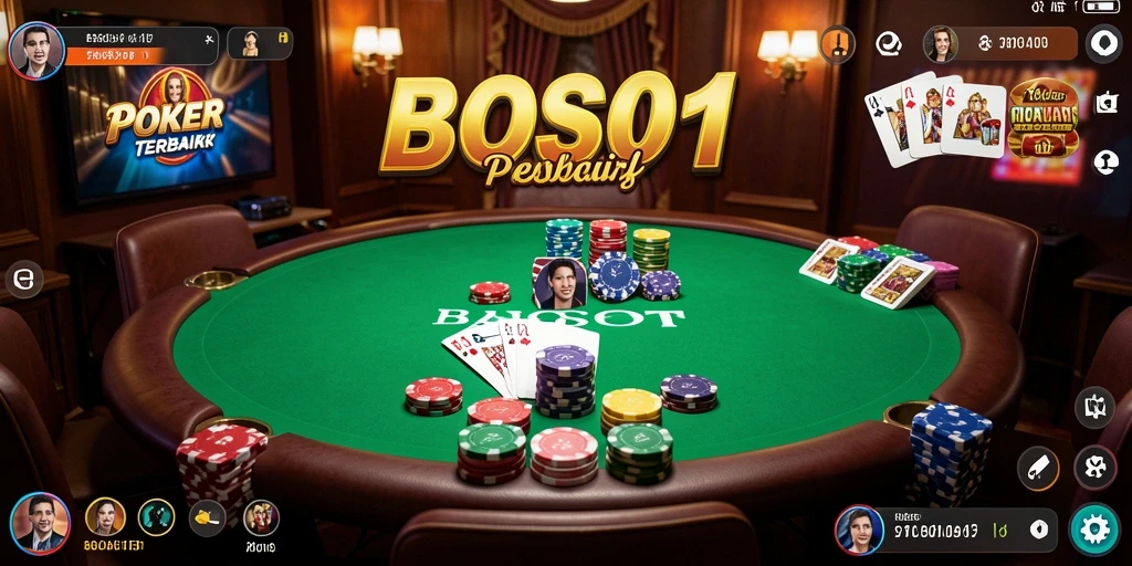 Screenshot yang menunjukkan permainan Poker yang seru dan mendebarkan.