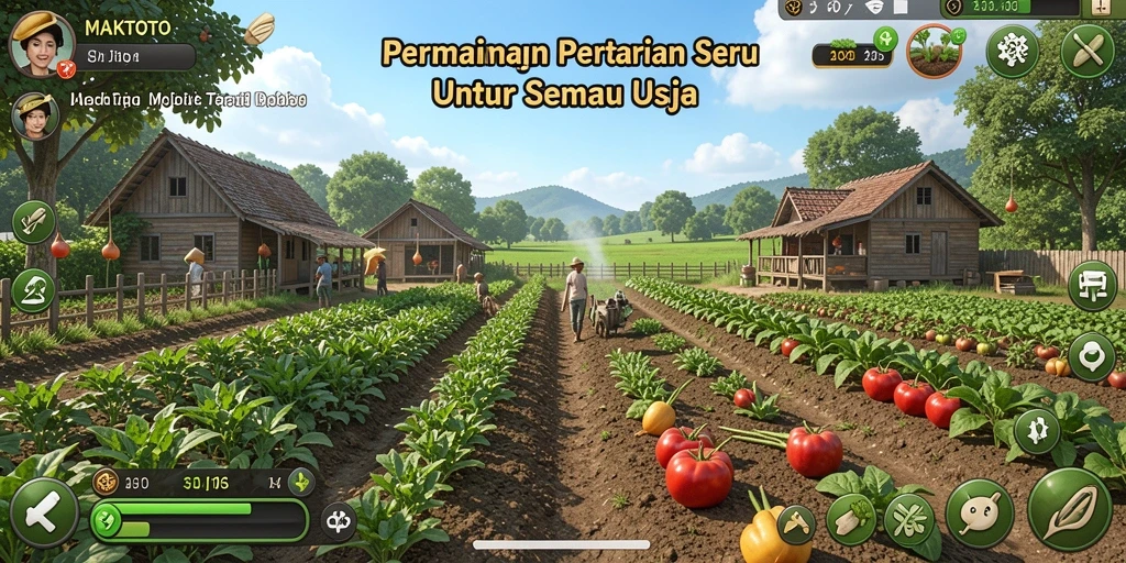 Tampilan gameplay seru di <strong>MAKTOTO</strong>, tunjukkan keterampilan bertani Anda.
