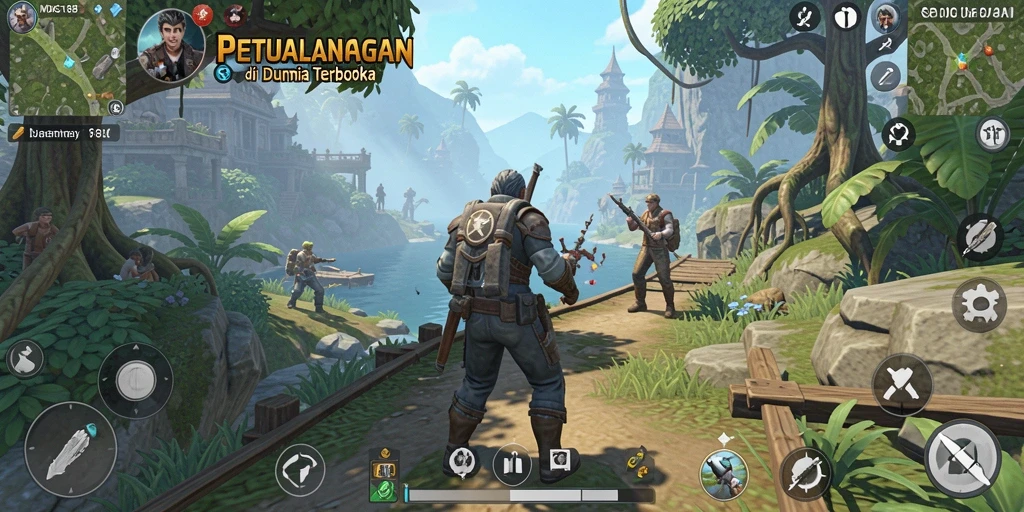 Screenshot gameplay MDG188 menampilkan petualangan di dunia terbuka yang luas.