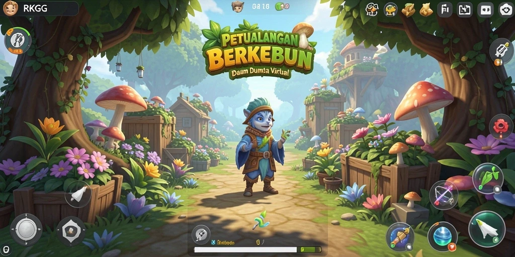 Tampilan gameplay RKGG yang menarik saat bertani dan berkebun.