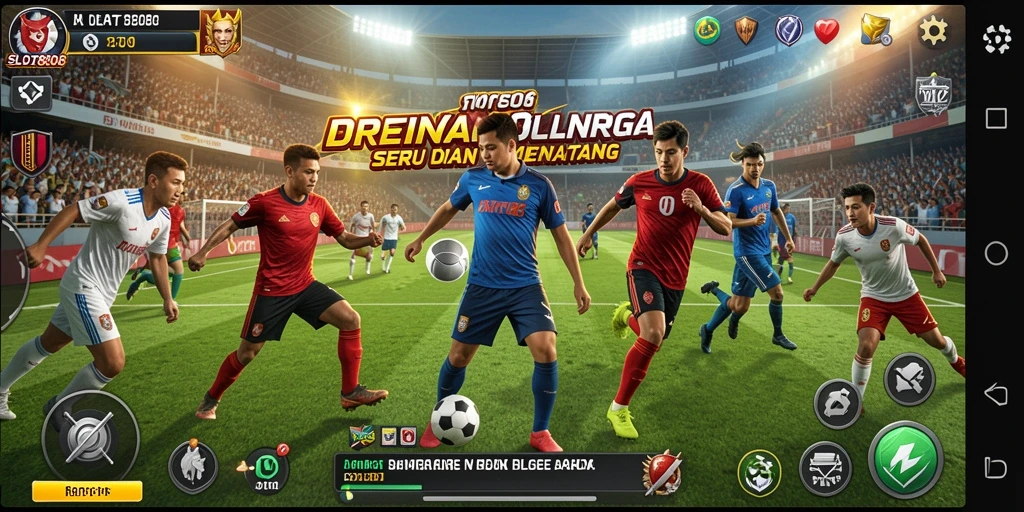 Tampilan gameplay yang seru dalam SLOT8808 dengan persaingan olahraga.
